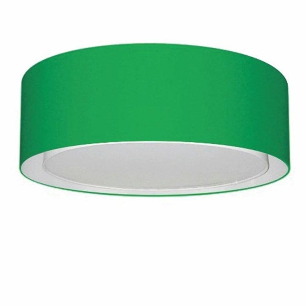 Plafon Cilíndrico Duplo Vivare Md-3037 Cúpula Em Tecido 60x25cm - Bivolt Verde-folha 127/220v