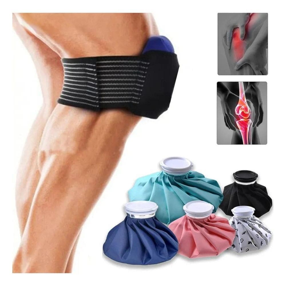 Kit Bolsa De Gelo Com Suporte Cinta Para Joelho Ombro Costas