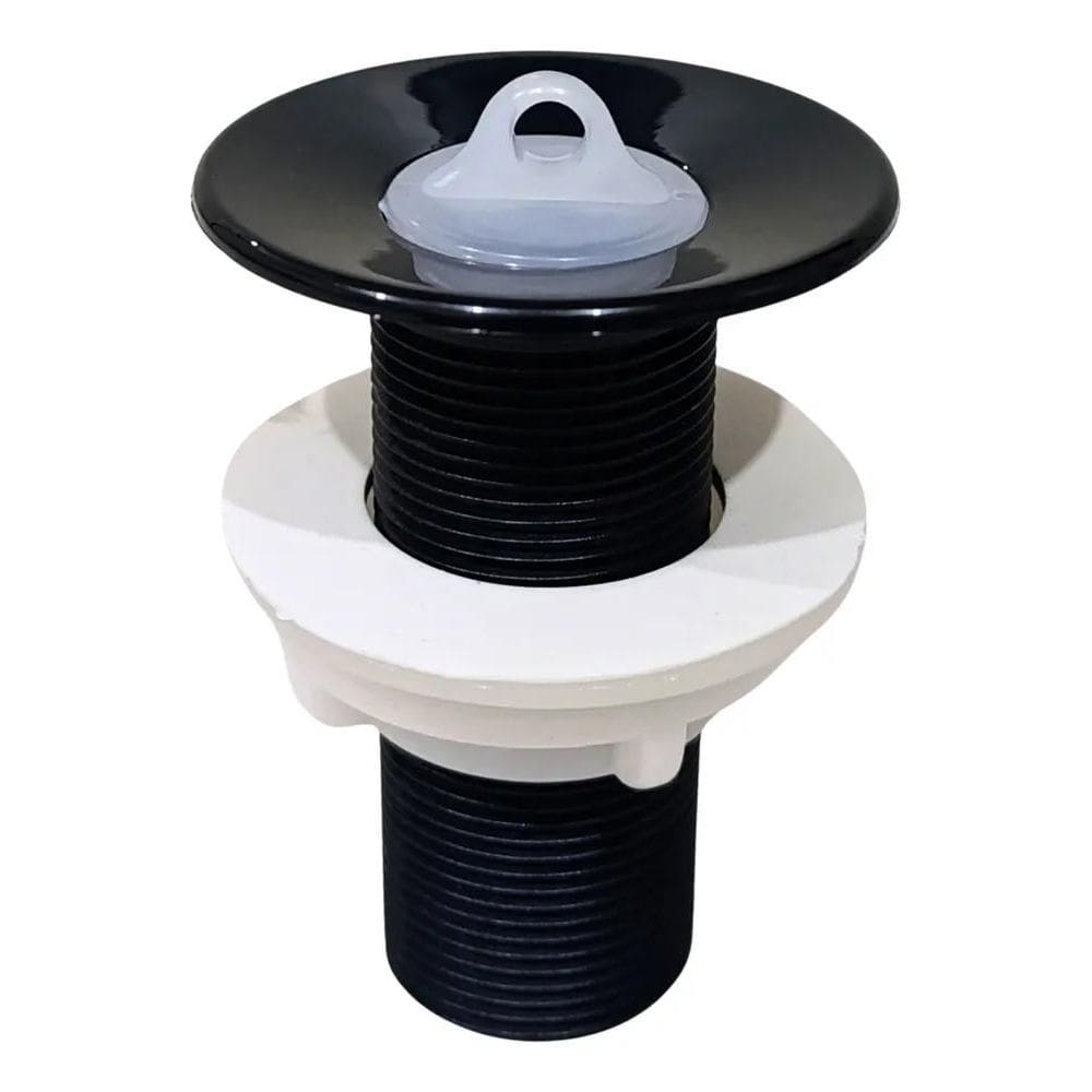 Válvula Banheiro Pia Ralo Lavatório Cuba Abs Preta