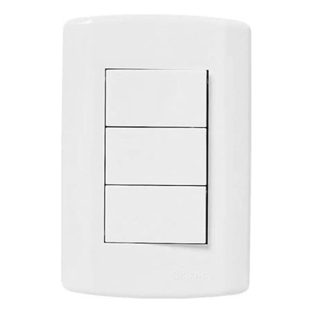 Interruptor Triplo Modular Three Way 3 Teclas Pluzi