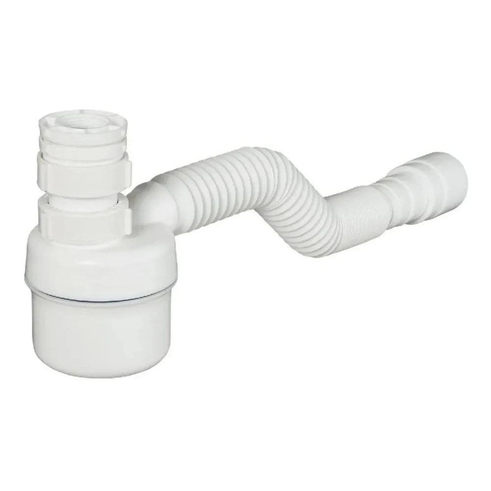 Sifão Com Copo Universal Ajustável Flexível Branco Tigre
