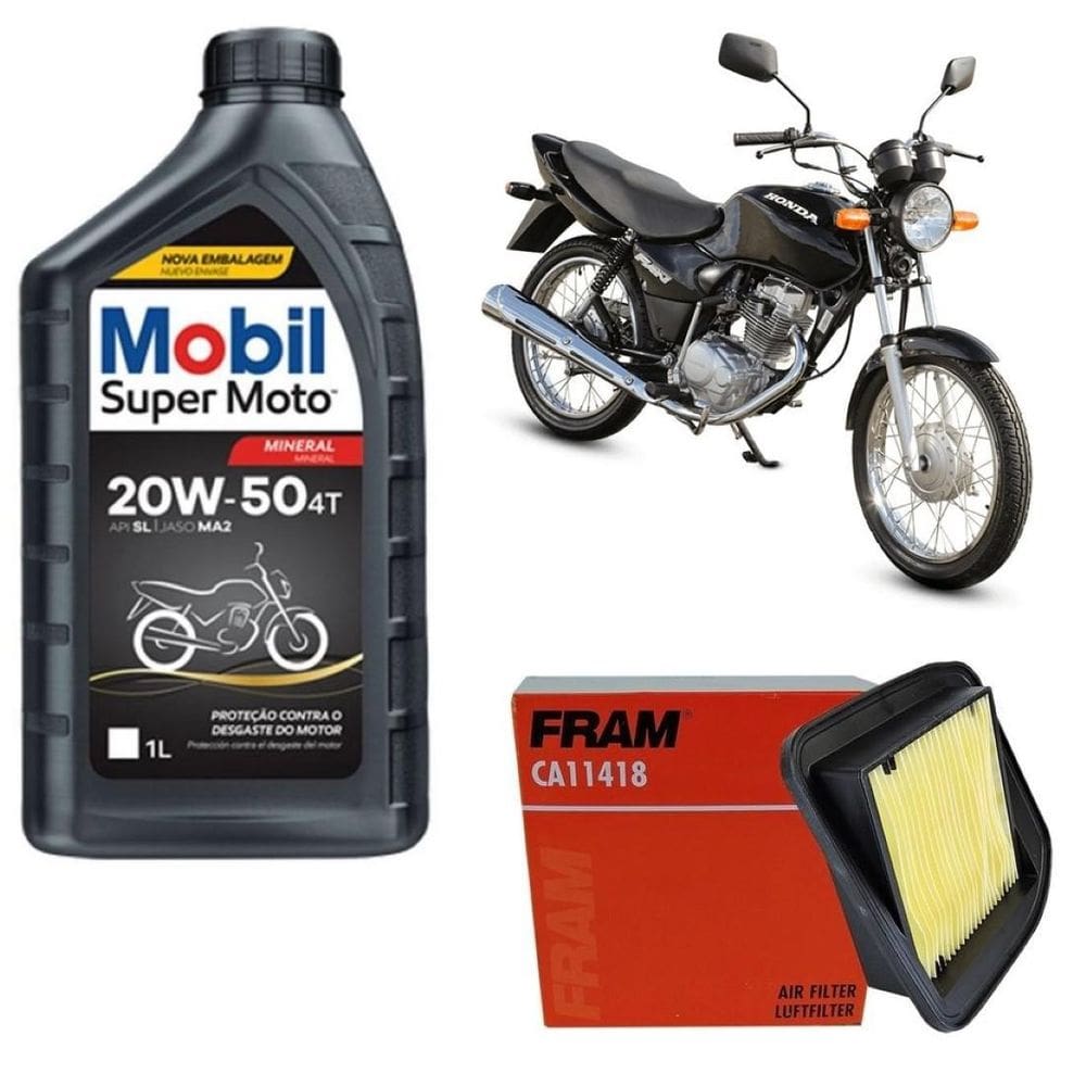 Kit Filtro De Ar Fram Ca11418 Óleo Mobil 20W50 Mineral Api