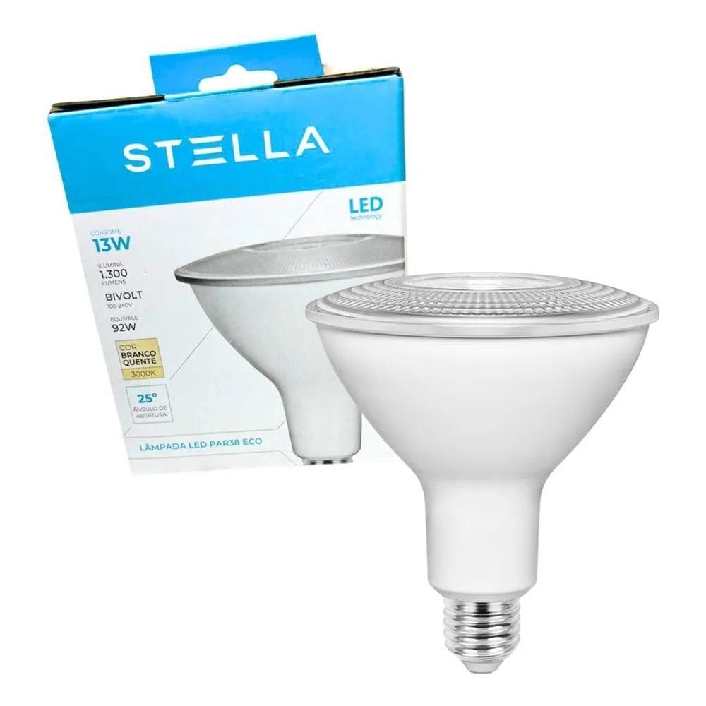 Lampada Led Par38 13W 1300Lm 25º Branco Quente 3000K Stella