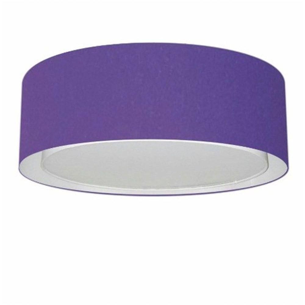 Plafon Cilíndrico Duplo Vivare Md-3037 Cúpula Em Tecido 60x25cm - Bivolt Roxo 127/220v