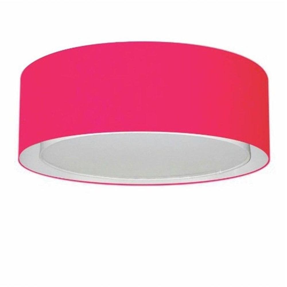 Plafon Cilíndrico Duplo Vivare Md-3038 Cúpula Em Tecido 80x30cm - Bivolt Rosa-pink 127/220v
