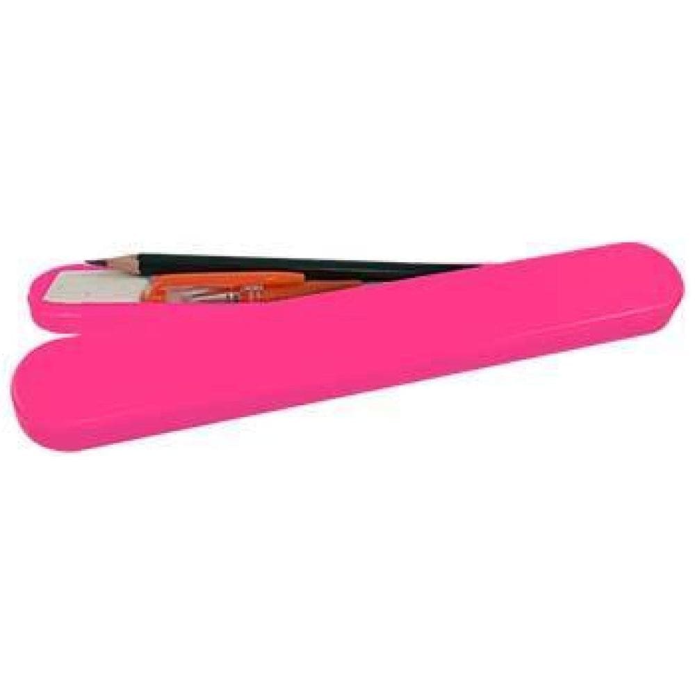 Kit 4 Mini Estojo Rosa Neon Plástico
