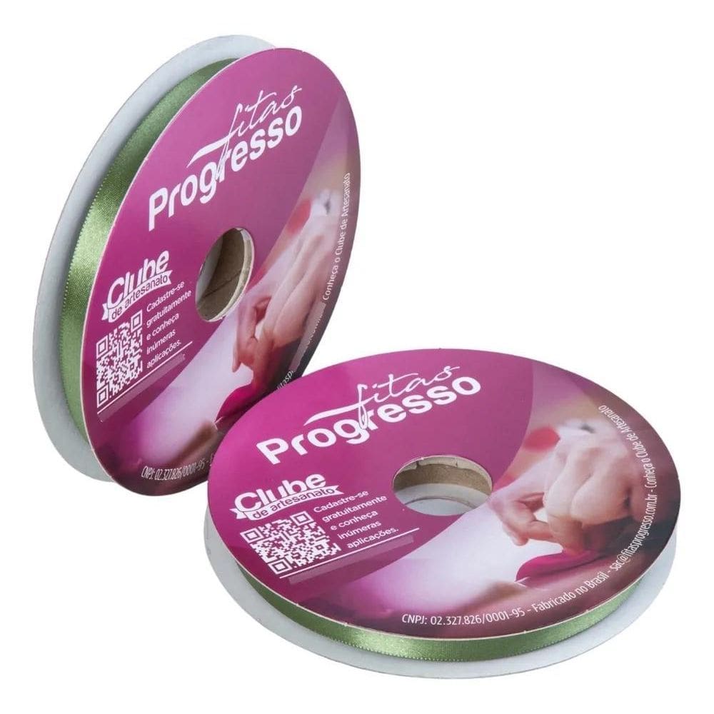 Fita De Cetim Progresso 10Mm Rolo 50 Metros Artesanato Cor 2