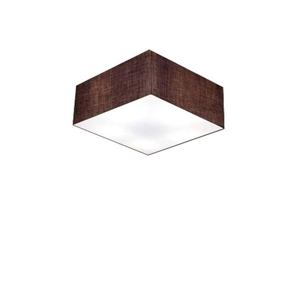 Plafon Quadrado Vivare Md-3000 Cúpula Em Tecido 12/25x25cm - Bivolt Café 127/220v