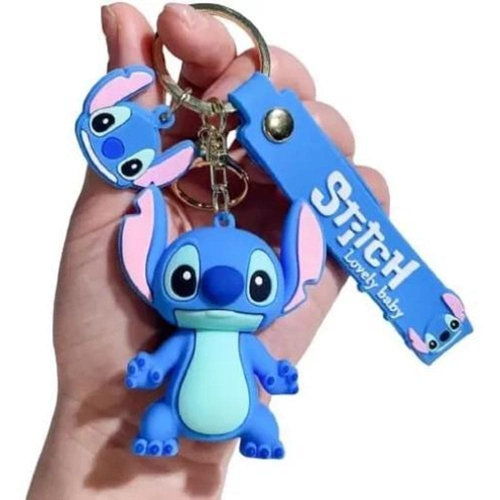 Chaveiro Stitch Disney 3D, Robusto, 6Cm X 6Cm, Lilo & Stitch