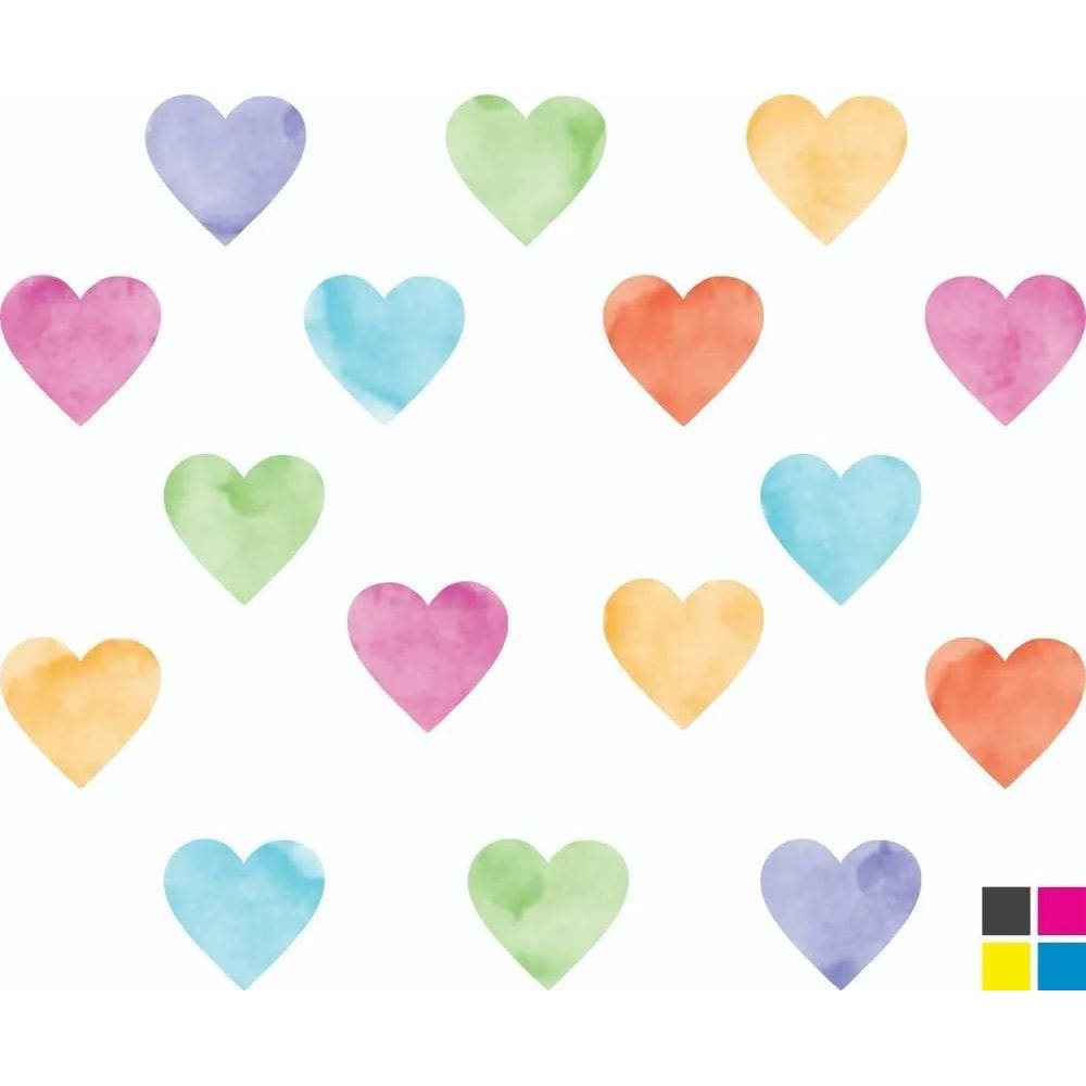 Adesivo De Parede Coração Aquarela 5Cm. 72Unid. Colorido Cor