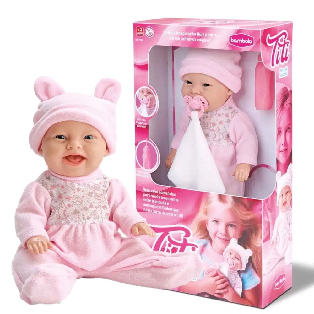 Boneca Titi Hora Da Naninha Com Chupeta E Naninha Bambola