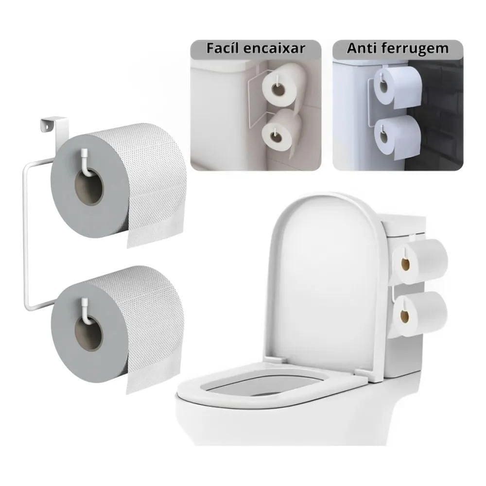 Suporte Porta Papel Higiênico Duplo Vaso Caixa Acoplada Cor