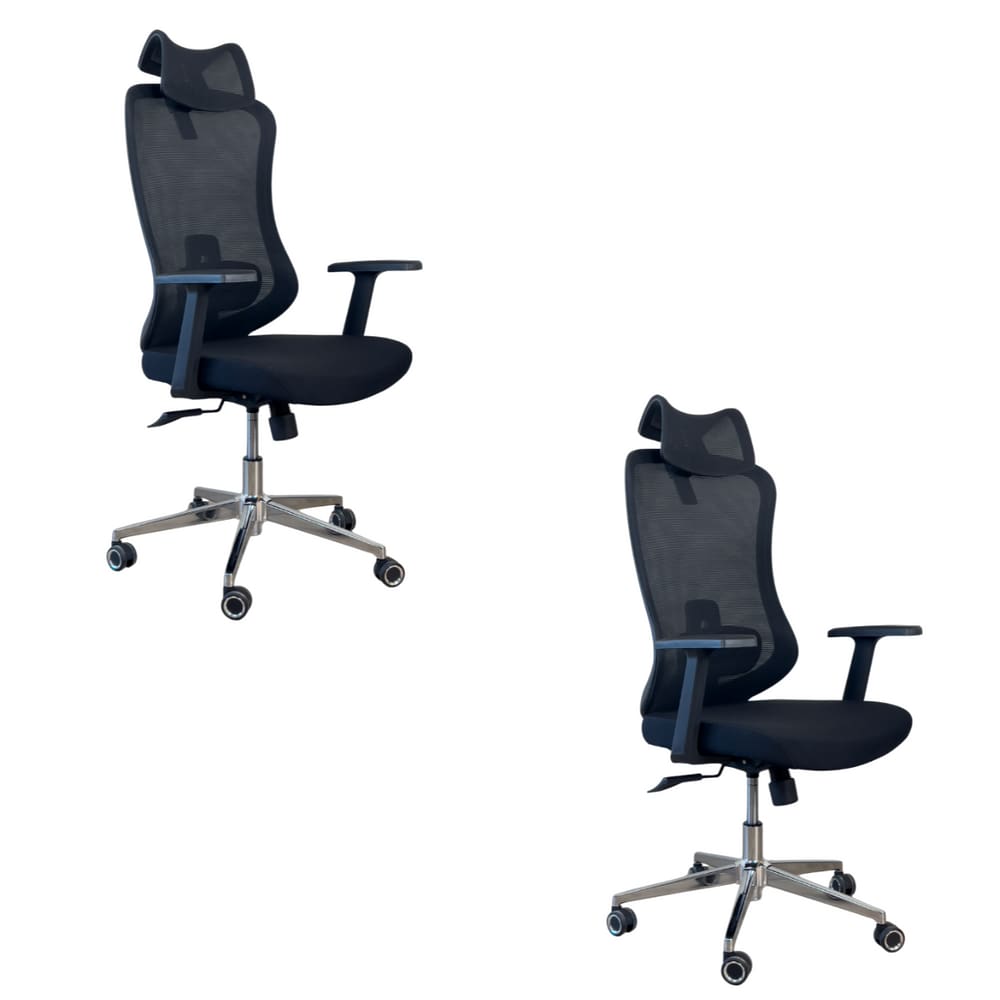 Kit 2 Cadeiras de Escritório Presidente Ergonômica Oficial Corporativa Boss Apoio Nuca