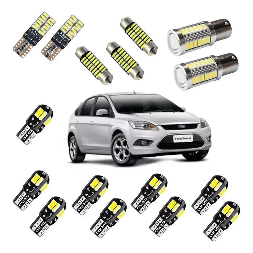 Kit Lampadas Led Premium Fiesta Focus Luz Branca Pingo