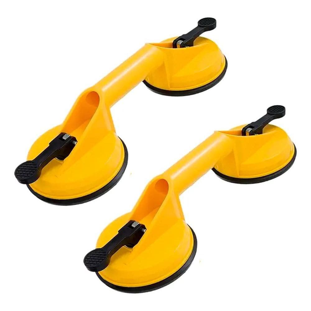 Kit 2 Ventosa Dupla Para Vidros, Mármores, Espelhos Até 80Kg