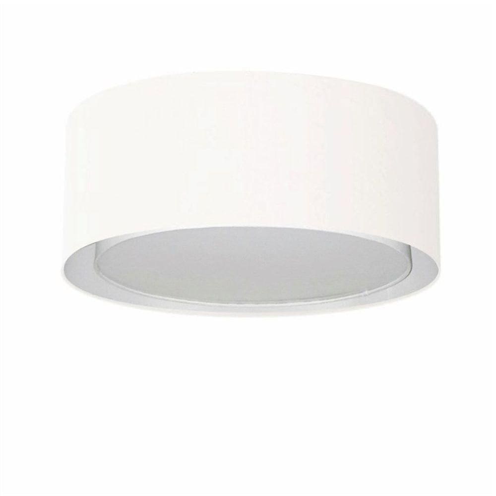 Plafon Cilíndrico Duplo Vivare Md-3036 Cúpula Em Tecido 50x25cm - Bivolt Branco 127/220v