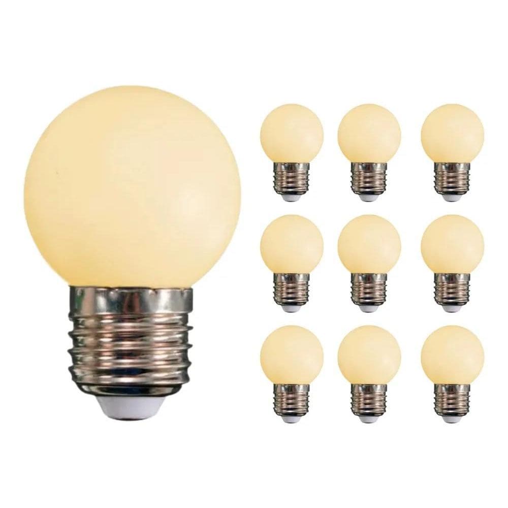 Kit 10 Lâmpada Bolinha Led 3W 3000K Bivolt Branco Quente