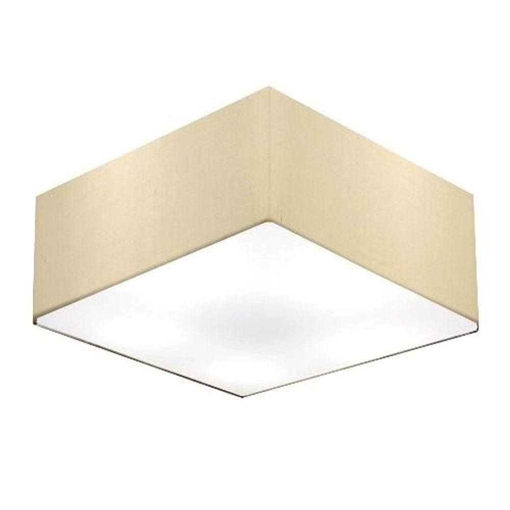 Plafon Quadrado Vivare Md-3053 Cúpula Em Tecido 21/60x60cm - Bivolt Algodão-crú 127/220v
