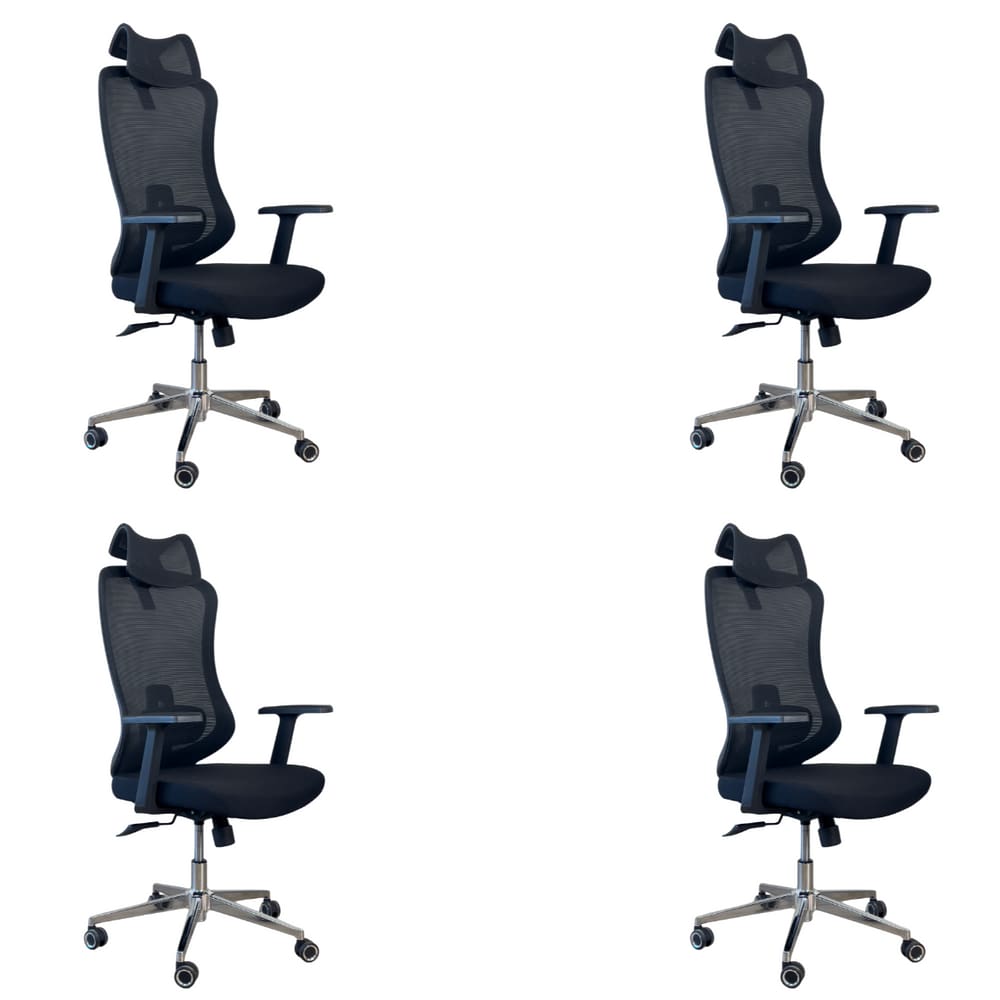 Kit 4 Cadeiras de Escritório Presidente Ergonômica Oficial Corporativa Boss Apoio Nuca