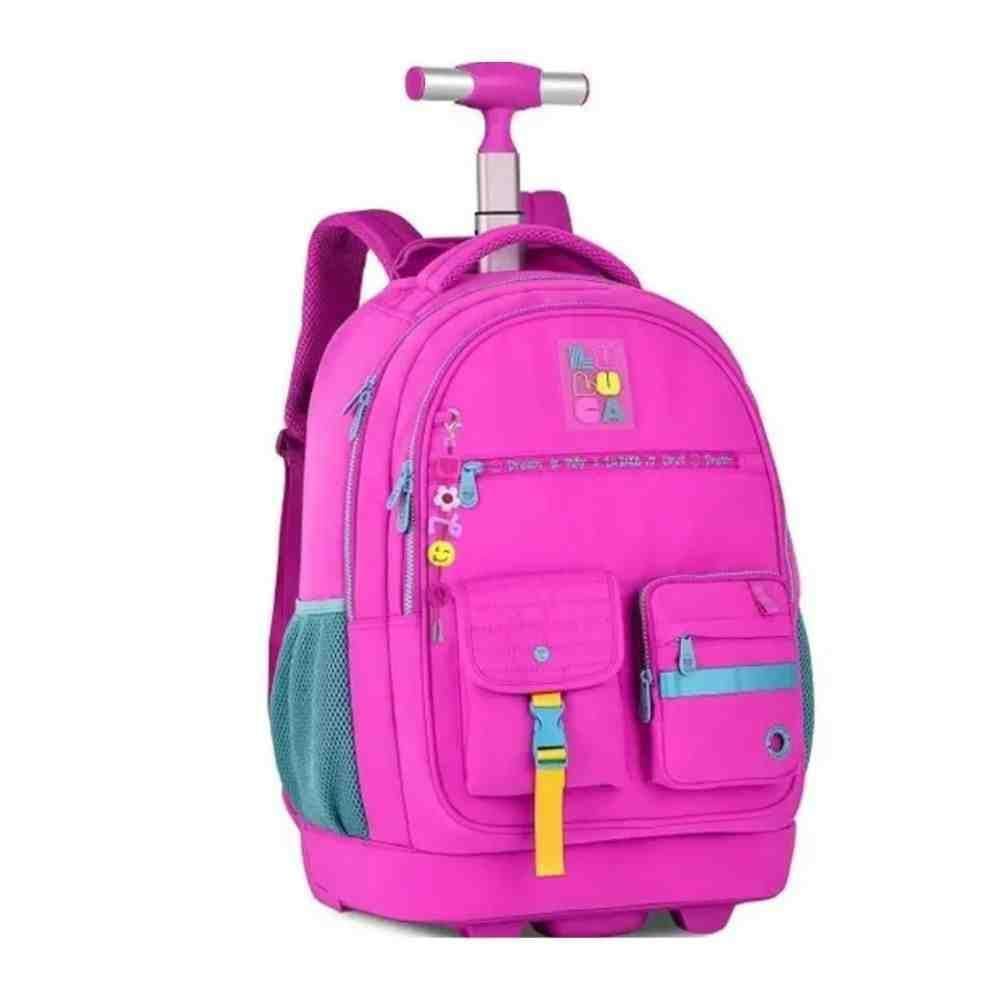 Mochila Com Rodas Clio Luluca Rosa Lu24599