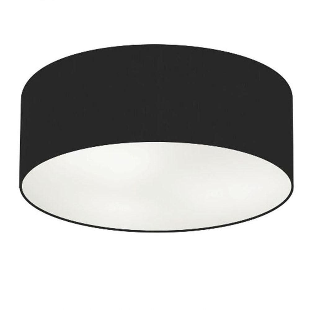 Plafon Cilíndrico Vivare Md-3019 Cúpula Em Tecido 80x15cm - Bivolt Preto 127/220v