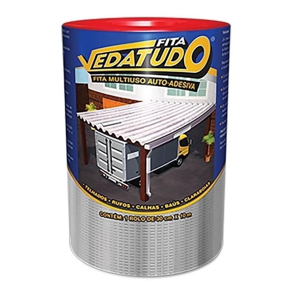 Manta Asfáltica Aluminizada Telhado Auto Adesiva- 30Cm X 10M