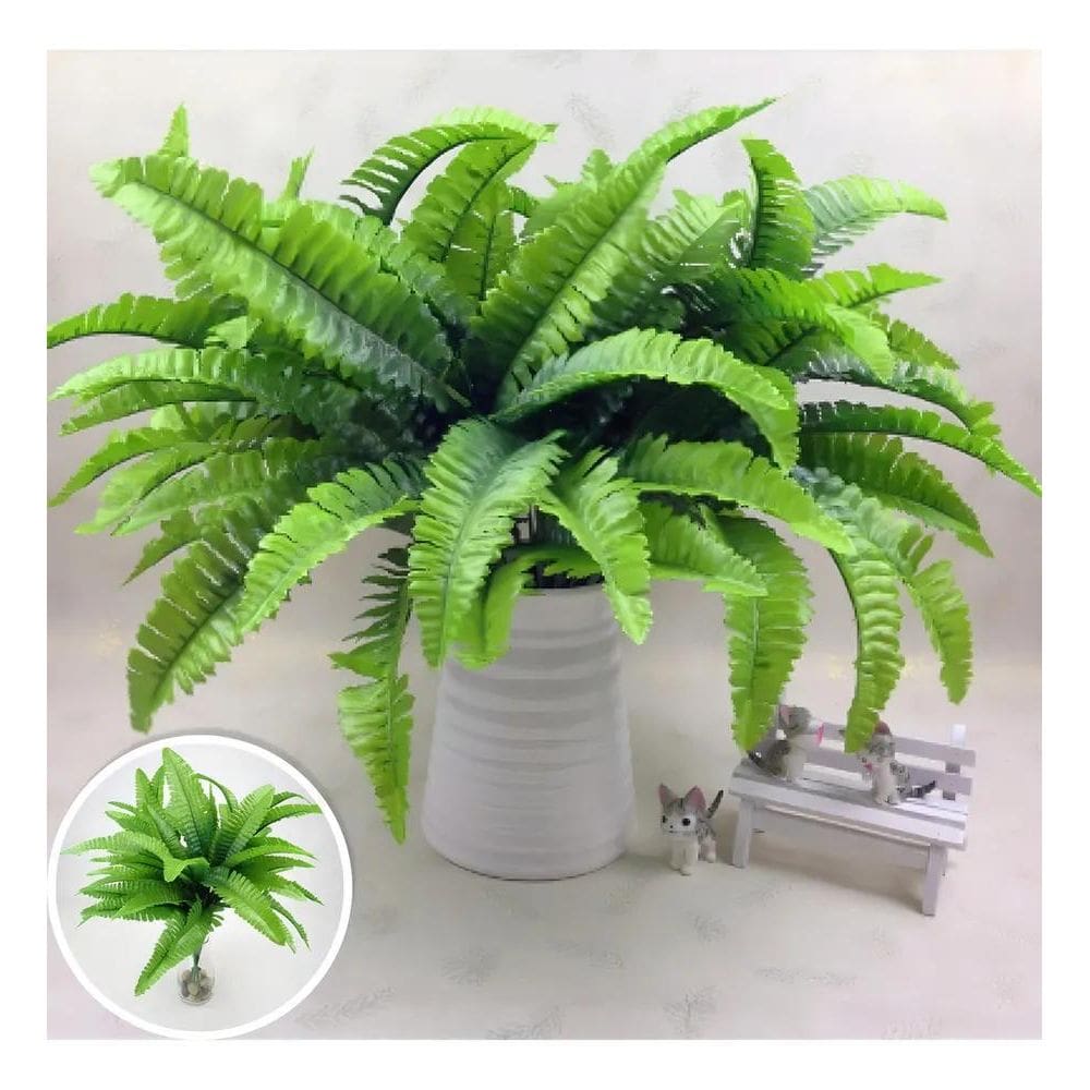 Buque Samambaia Artificial 58 Cm Grande Planta Folhagem Prem