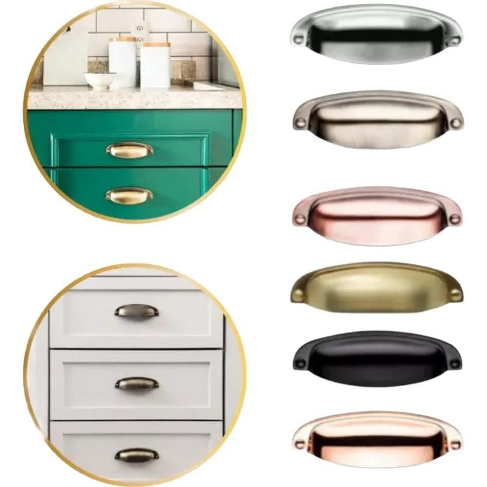 Puxador Concha Cozinha Porta Gaveta Armário Kit 6 Unidades
