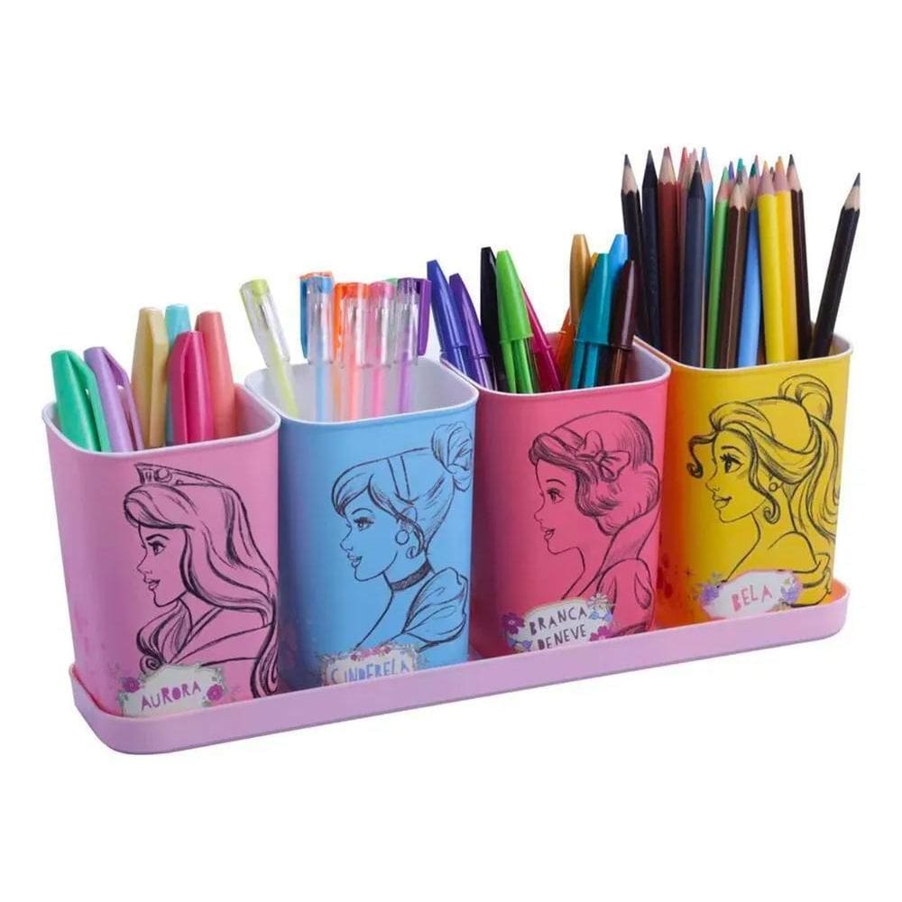 Porta Lápis Caneta Disney Kit Organizador Infantil Criança