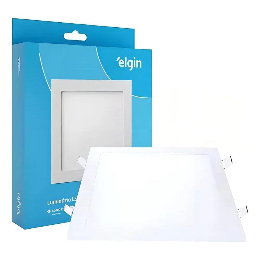 Luminária Led Quadrada De Embutir 24W 6500K Elgin Estrutura
