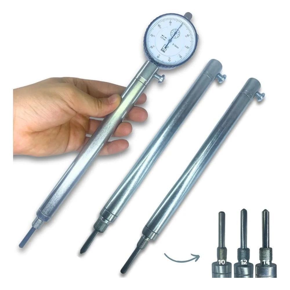 Kit Suporte Com Relógio Comparador Com Rosca M10 M12 M14 Pms