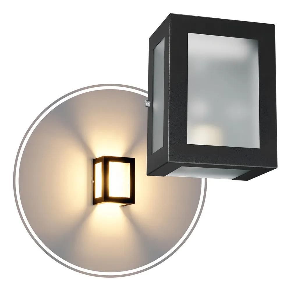 Arandela 5 Vidros Externa Luminária De Parede E27 Cor Preto