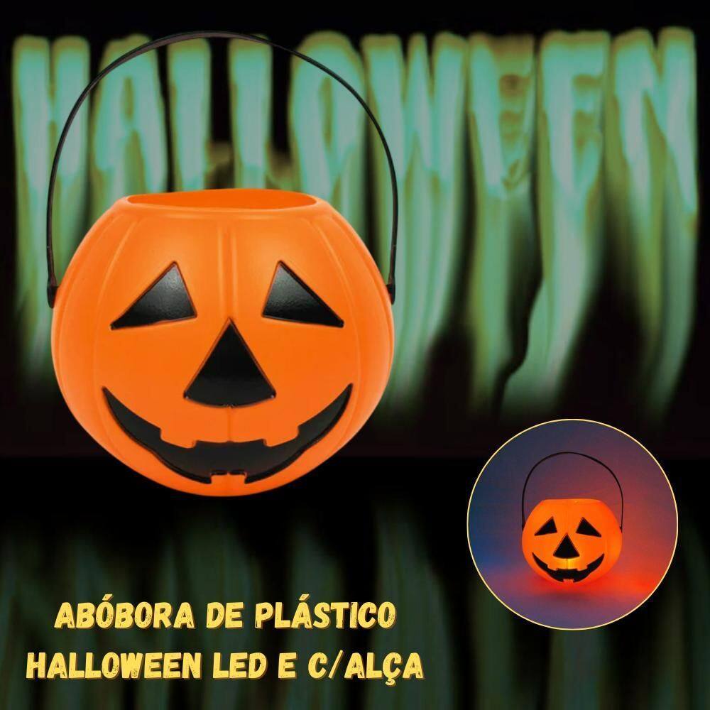 Abobora De Plastico Yoss Halloween Led C/Alça Ref: Hlw6035