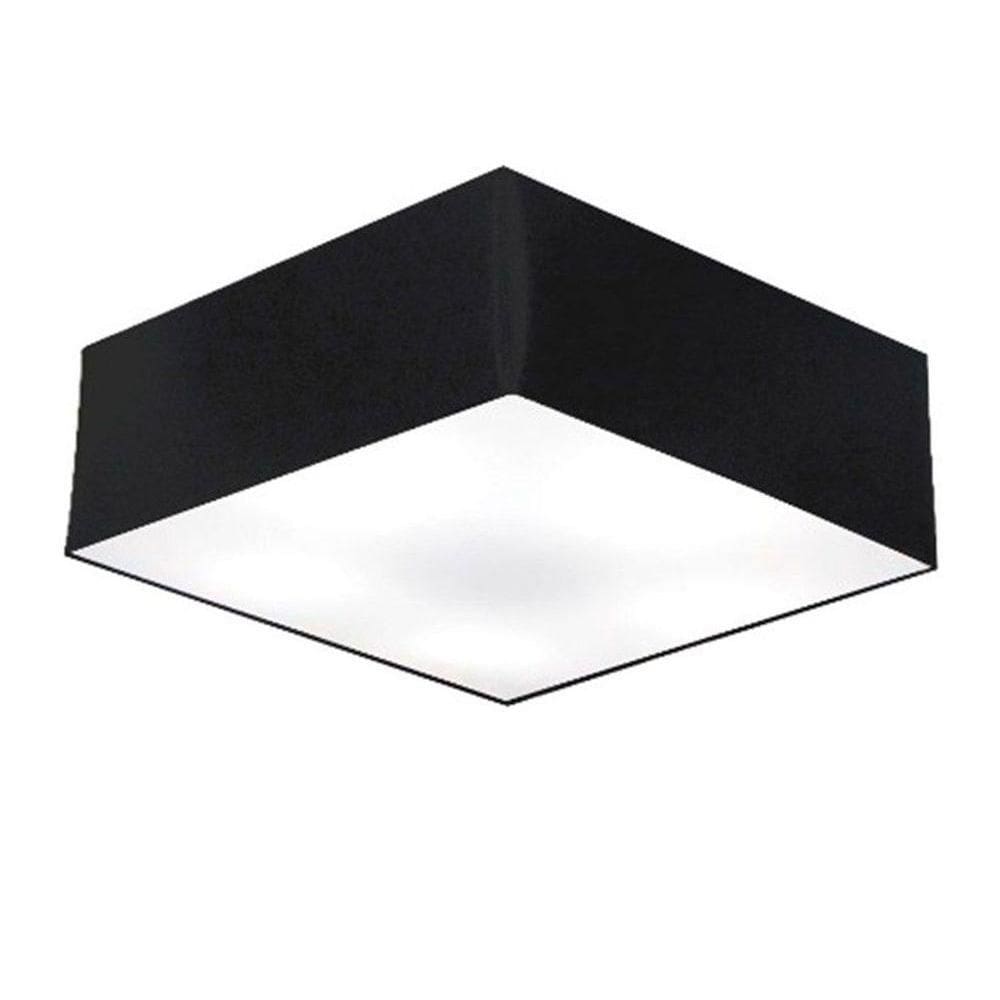 Plafon Quadrado Vivare Md-3059 Cúpula Em Tecido 15/80x80cm - Bivolt Preto 127/220v