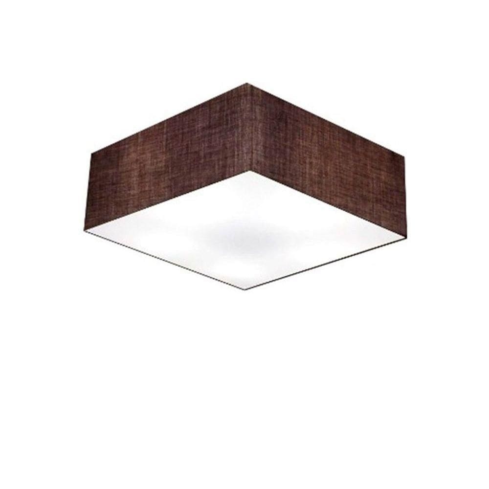 Plafon Quadrado Vivare Md-3050 Cúpula Em Tecido 12/40x40cm - Bivolt Café 127/220v