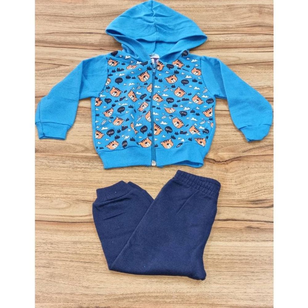 Conjunto Infantil Inverno Estampado Azul P/M/G