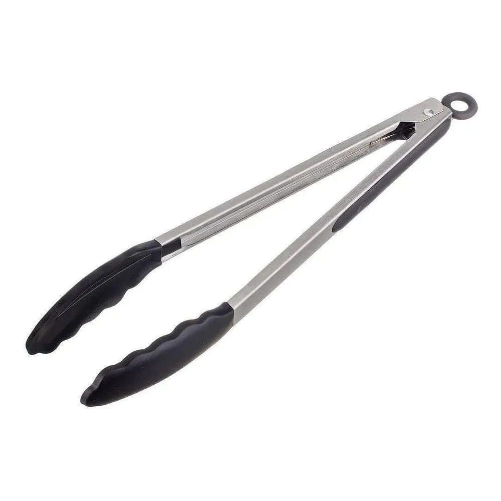 Pegador Silicone E Inox Carne Churrasco Salada Pinça 25 Cm