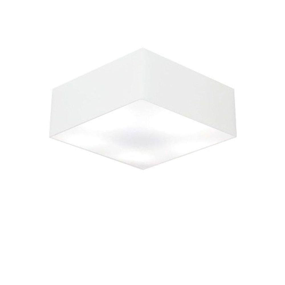 Plafon Quadrado Vivare Md-3050 Cúpula Em Tecido 12/40x40cm - Bivolt Branco 127/220v