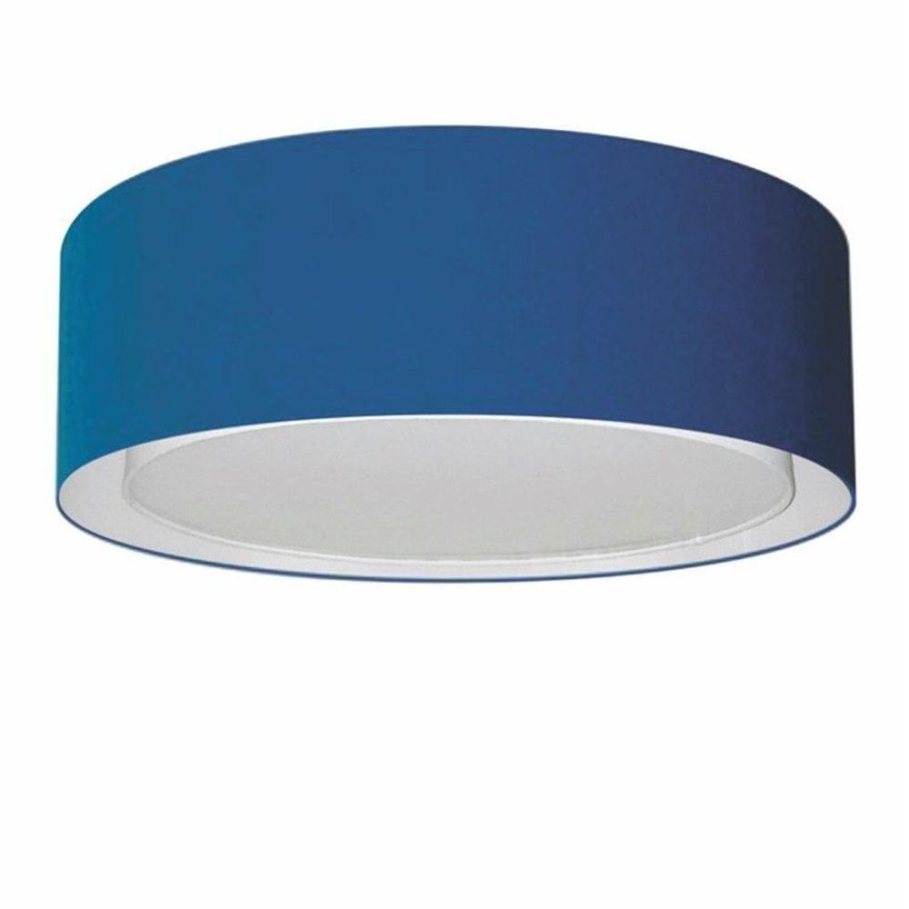 Plafon Cilíndrico Duplo Vivare Md-3037 Cúpula Em Tecido 60x25cm - Bivolt Azul-marinho 127/220v