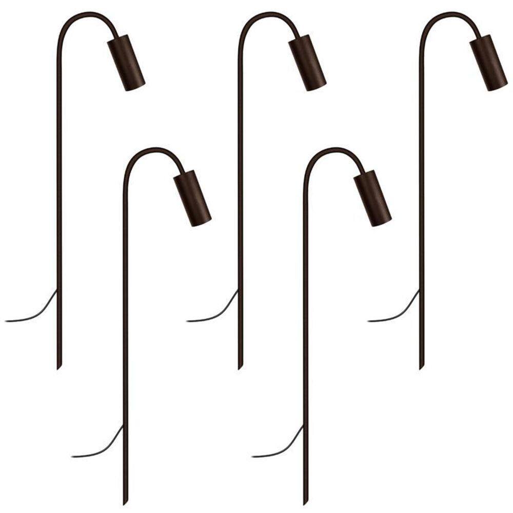 Kit 5 Balizadores Espeto Luminária Jardim Escada Marrom 80Cm