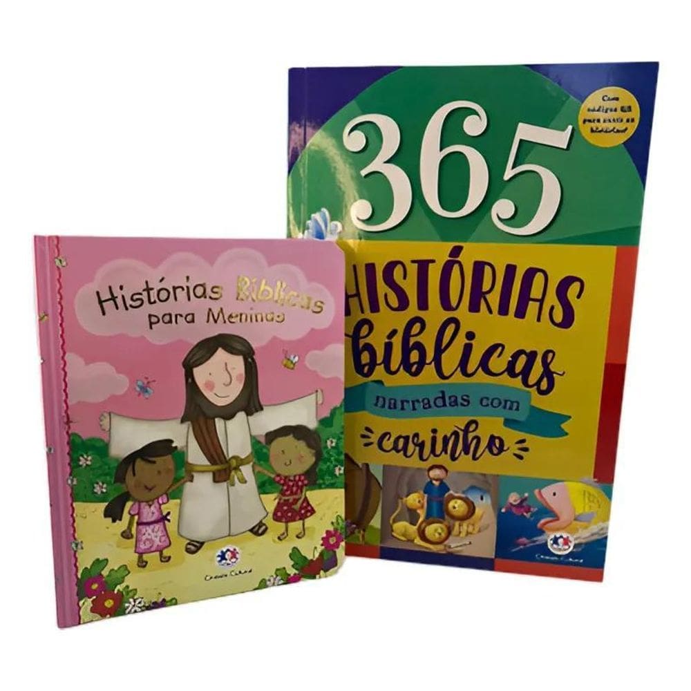 Kit Com 1 Livro 365 Historias E Uma Bíblia Do Bebê Meninas