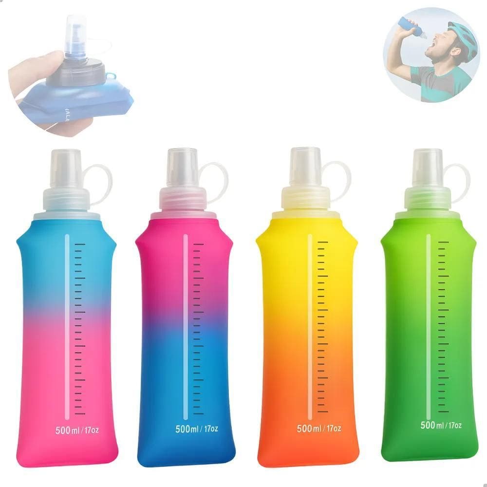 Garrafa De Água Dobrável Mole Corrida Silicone Soft Bike