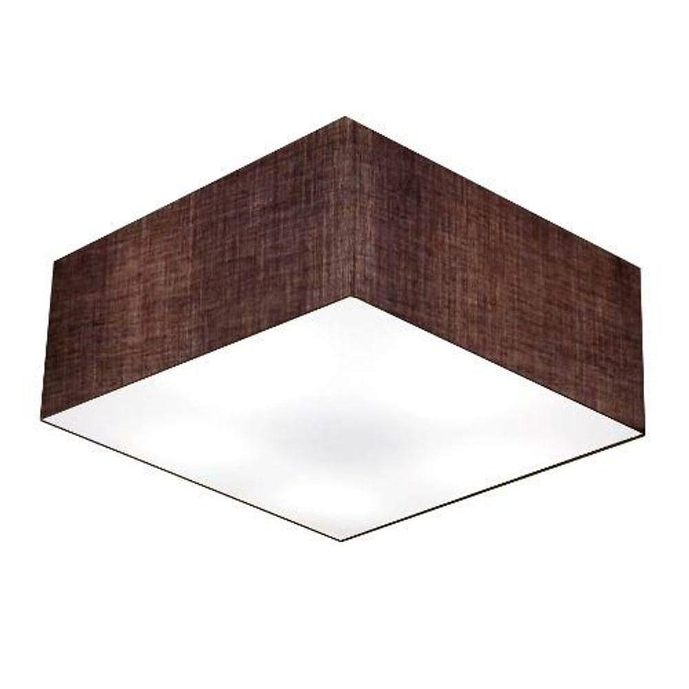 Plafon Quadrado Vivare Md-3053 Cúpula Em Tecido 21/60x60cm - Bivolt Café 127/220v