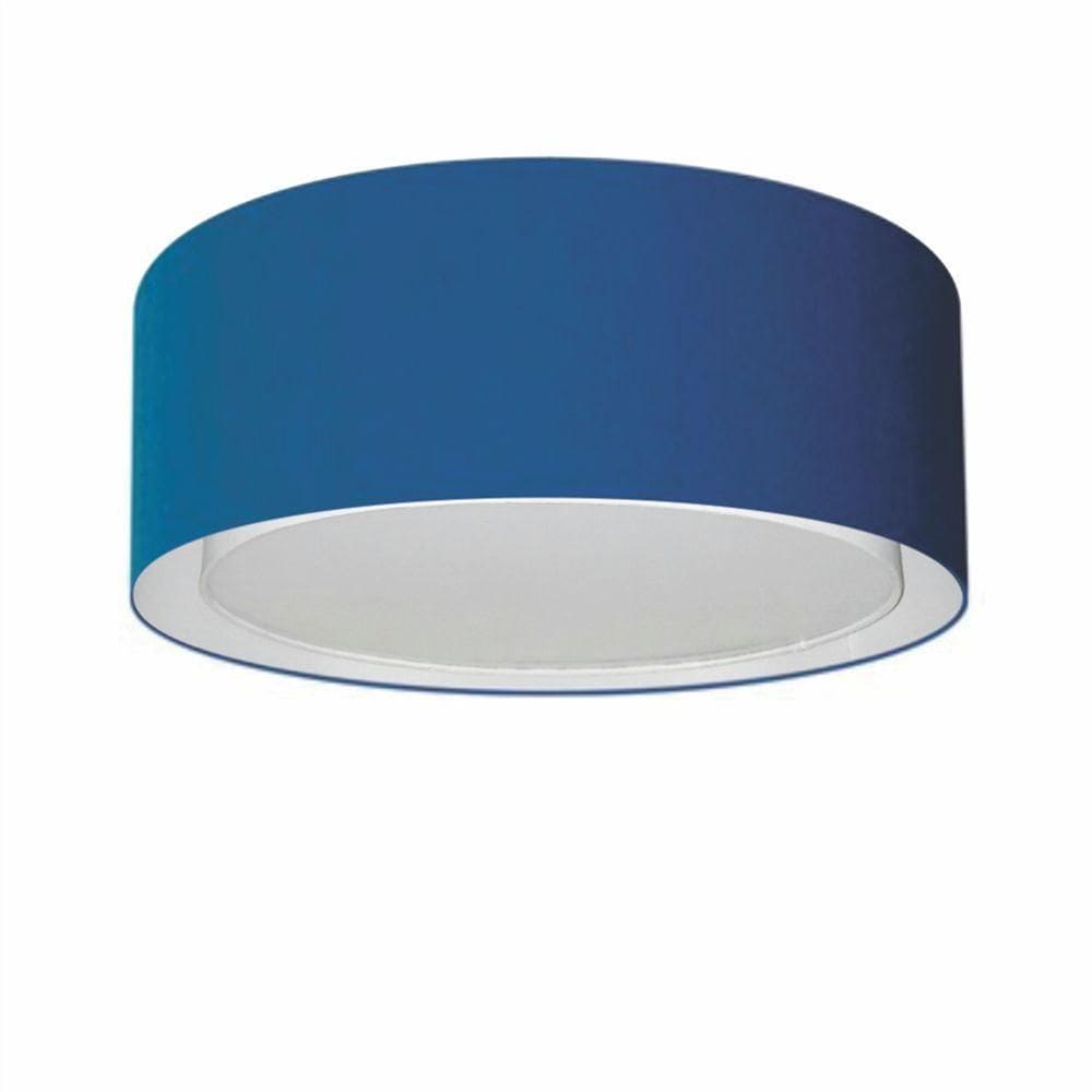 Plafon Cilíndrico Duplo Vivare Md-3036 Cúpula Em Tecido 50x25cm - Bivolt Azul-marinho 127/220v