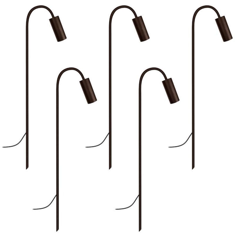 Kit 5 Balizadores Espeto Luminária Jardim Escada Marrom 80Cm