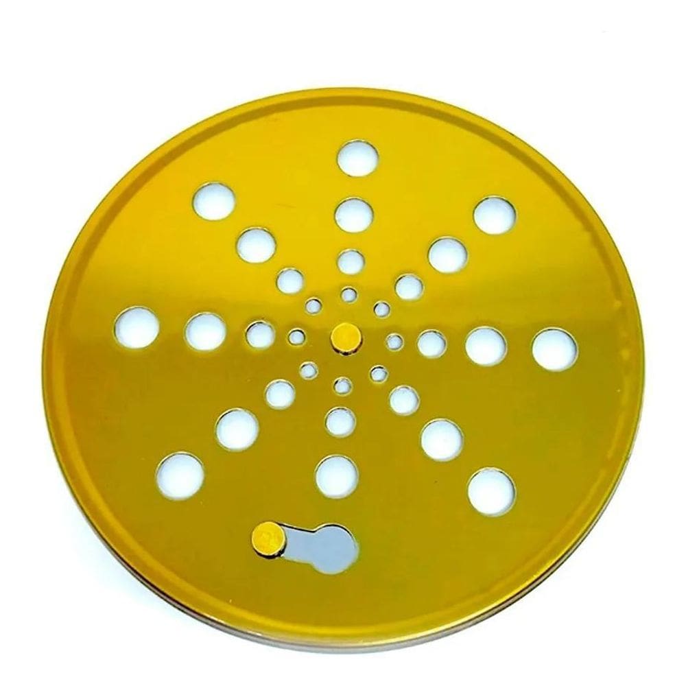Tampa Para Ralo Grelha Redonda 10Cm Abre/ Fecha Dourado