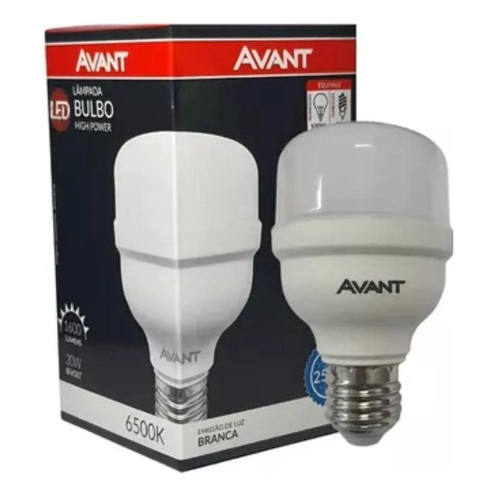 Lâmpada Led Bulbo 20W Avant Luz Branca 6500K Alta Potencia