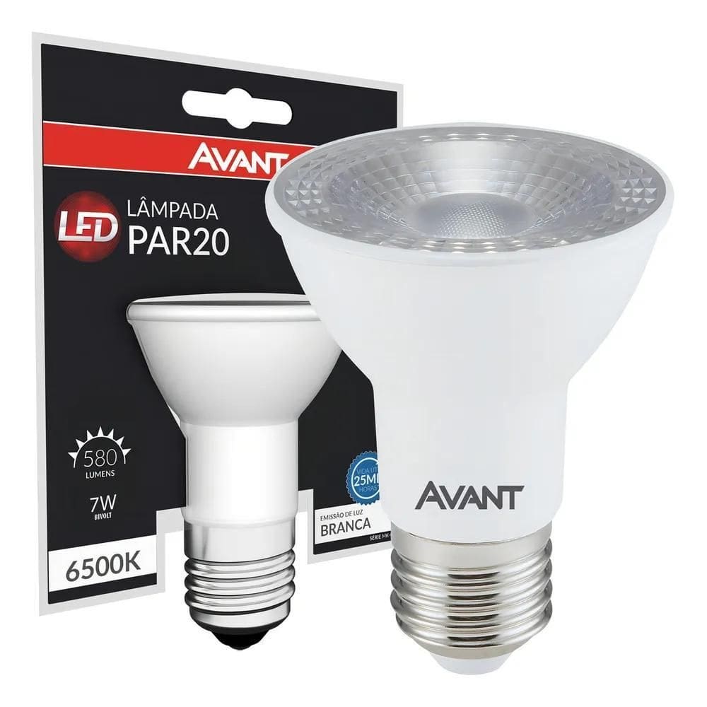 Lâmpada Led Par20 E27 Bivolt 7W Luz Branca Avant Cor Da Luz