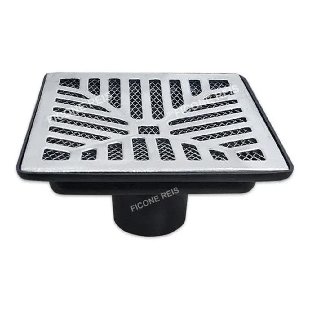Ralo Alumínio 20X20 Grelha Côncava Saída Baixa 75Mm Tela