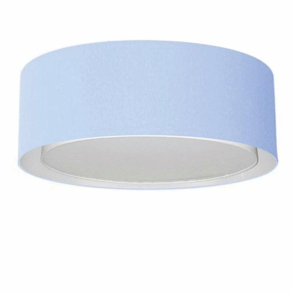 Plafon Cilíndrico Duplo Vivare Md-3037 Cúpula Em Tecido 60x25cm - Bivolt Azul-bebê 127/220v